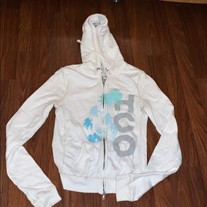 White hollister zip up sweatshirt